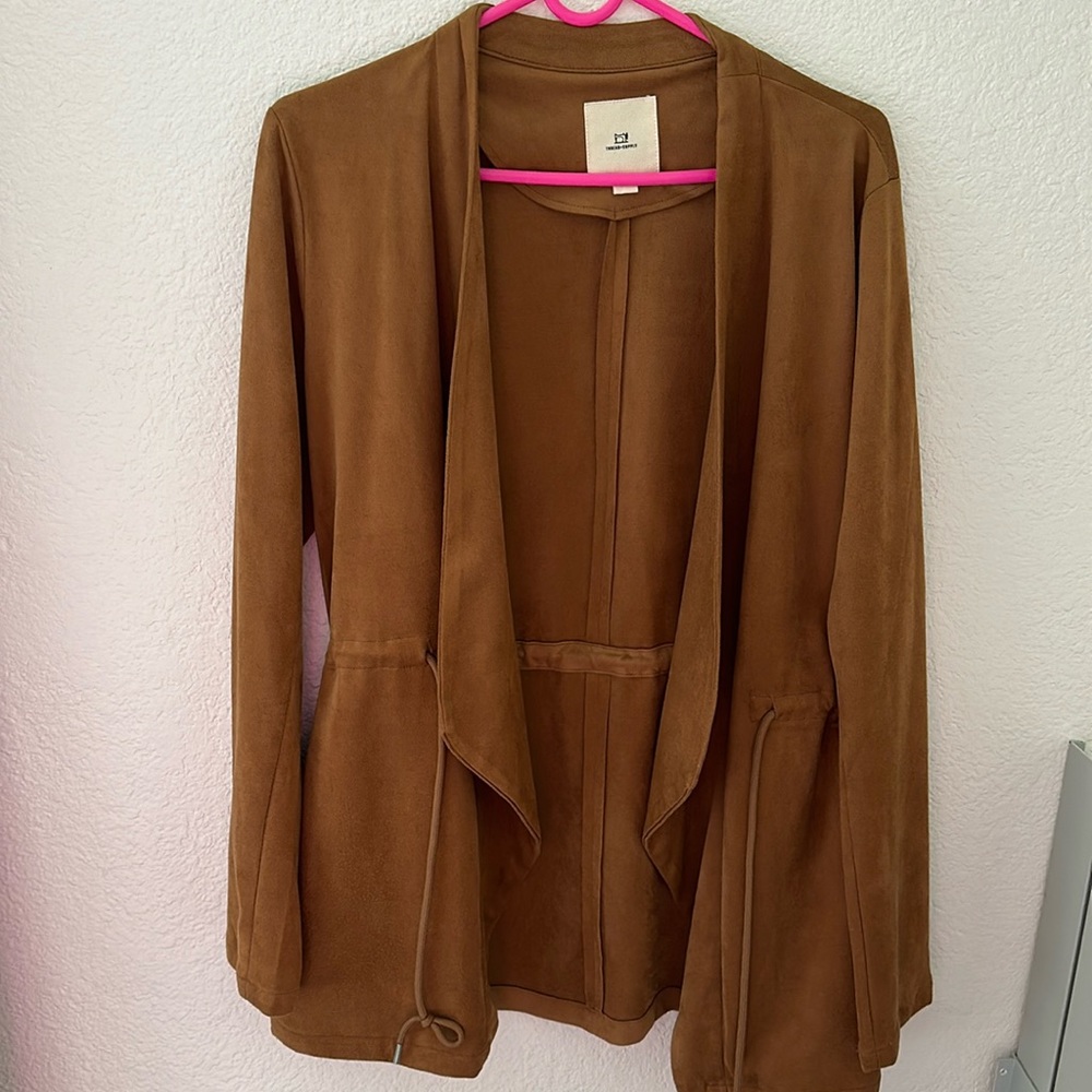 Thread & Supply Brown Suede like cardigan